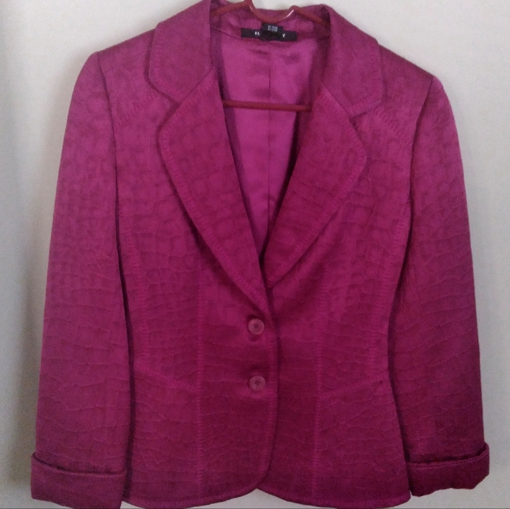 Ellen Tracy Women's Blazer Cropped Pink Wool Event Officecore Wedding Size 6